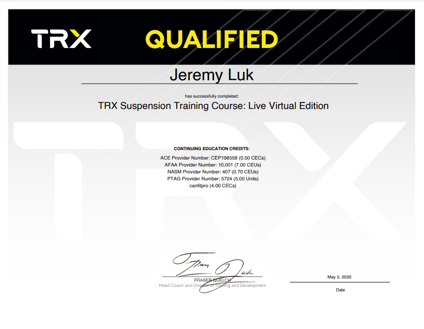 TRX certification